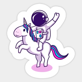 Astronaut Riding Unicorn Sticker